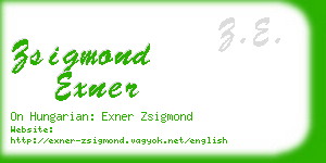 zsigmond exner business card